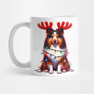 Christmas Red Nose Shetland Sheepdog Mug